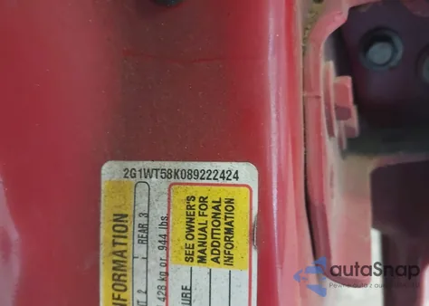 2008 Chevrolet Impala Lt z USA, uszkodzony, nr VIN 2G1WT58K089222424